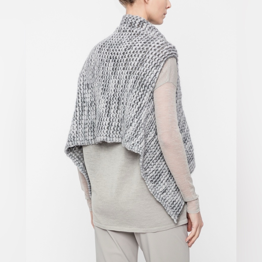 Sarah Pacini ‘Chine Cardigan’ Textured Knit Wool Blend Vest One Size
